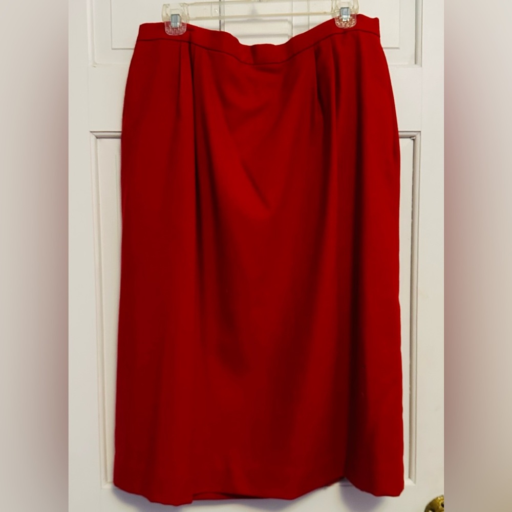 Red wool skirt